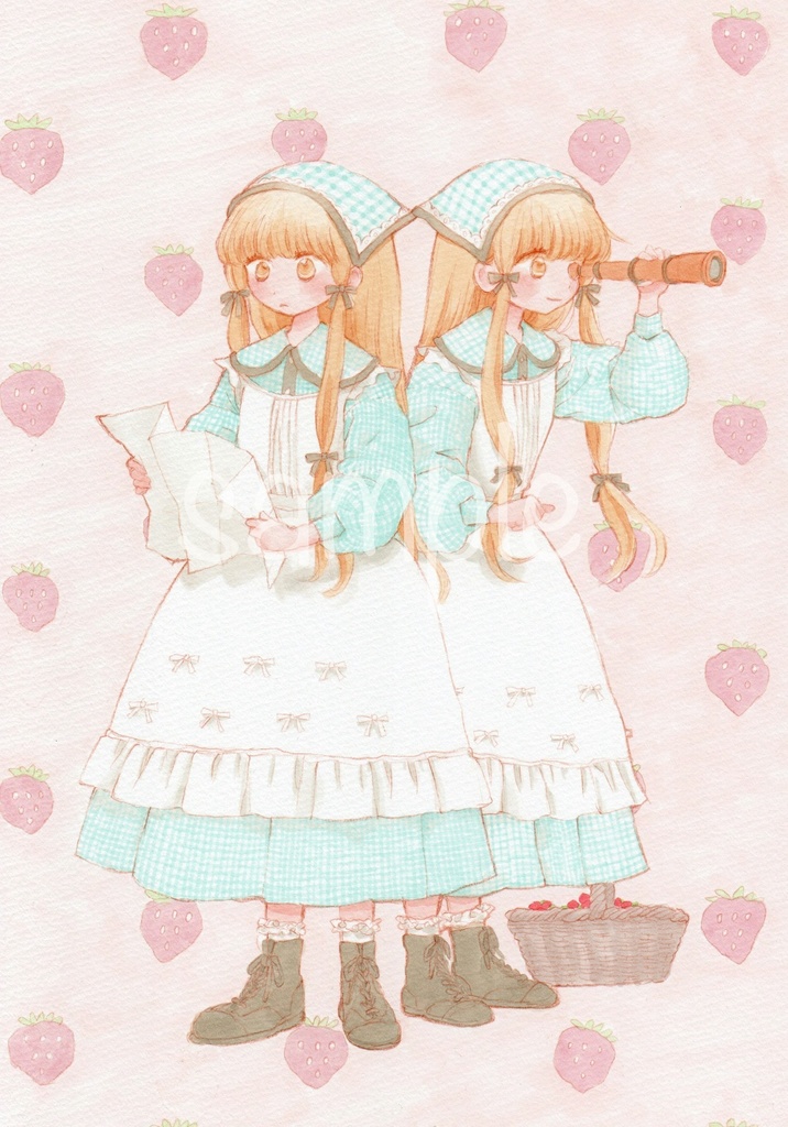 strawberry picking（ポストカード）