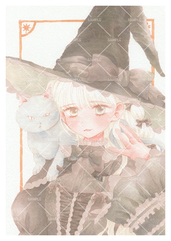 魔女と猫（A4サイズポスター）