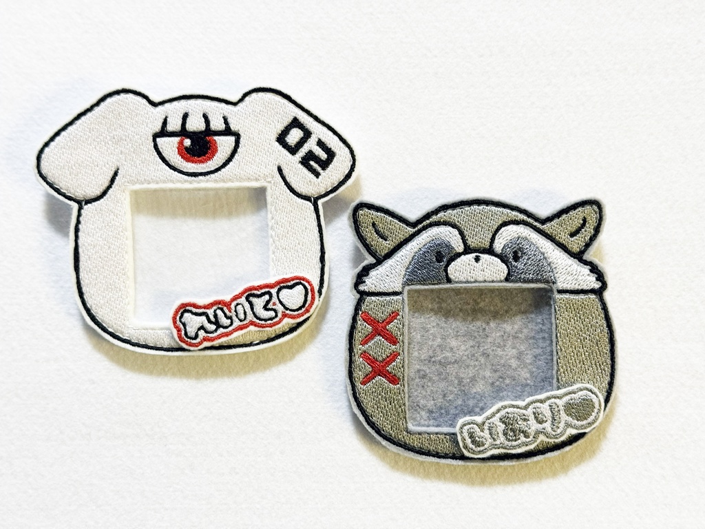 【非公式】もちもち＆あらいぐま缶バも入る名札ケース