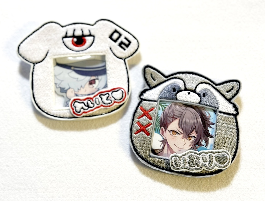 【非公式】【受注】もちもち&あらいぐま缶バも入る名札ケース