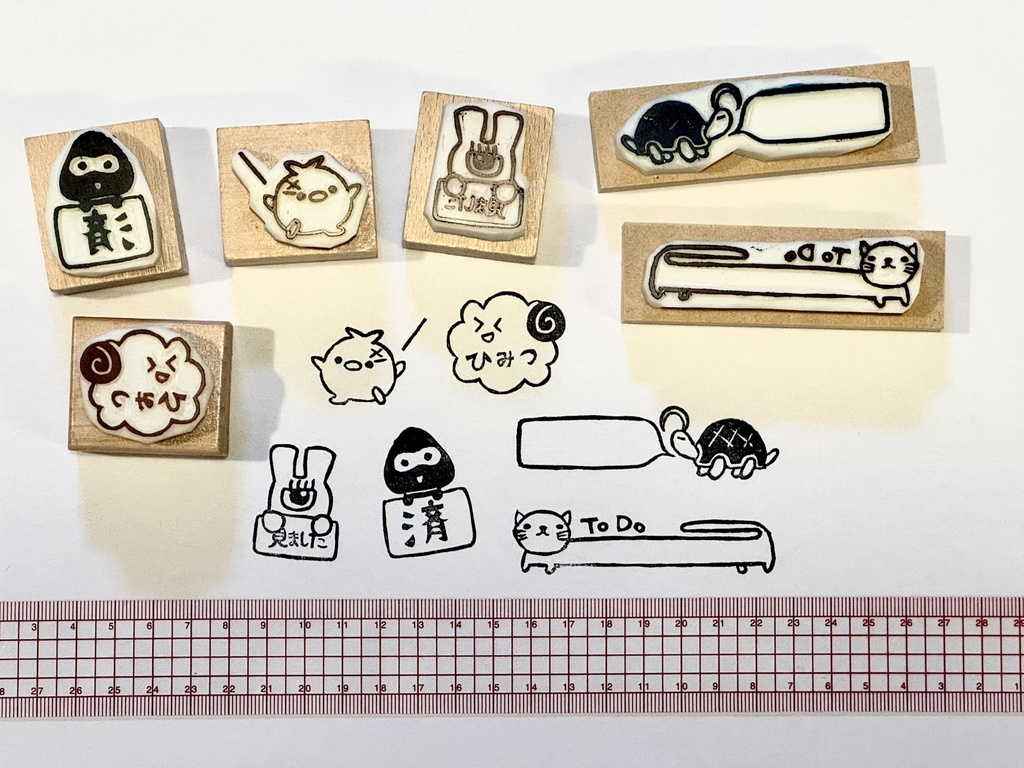 【非公式】【受注】アニマルモチーフ 消しゴムハンコセット