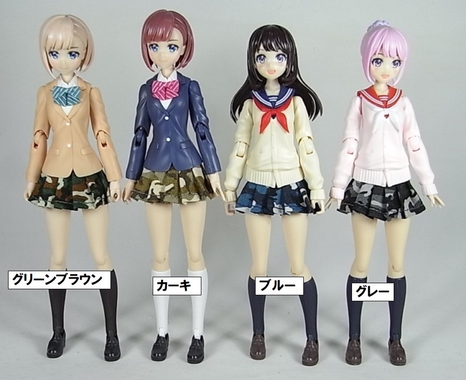 1/12サイズ 布スカート 迷彩柄 プリーツスカート タイプA