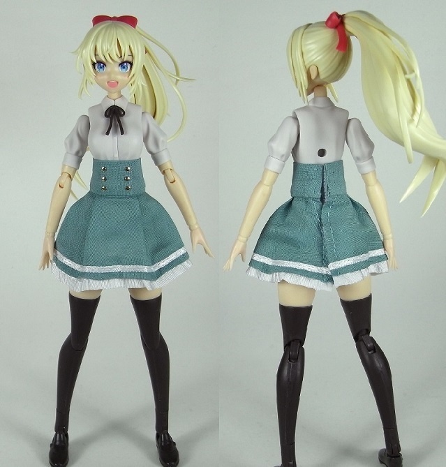 1/12サイズ 布スカート ハイウエストのスカート