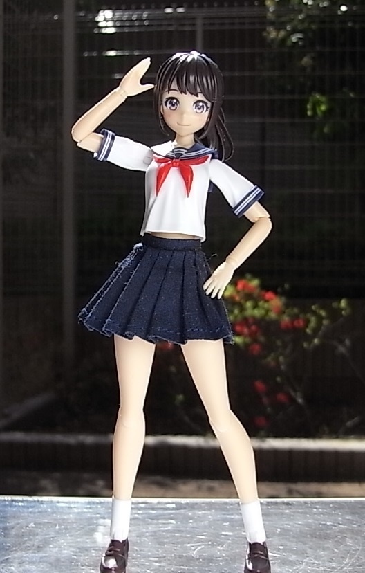 1/12サイズ 布スカート プリーツスカート タイプB 腹部用楕円パイプ付