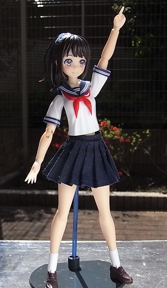 1/12サイズ 布スカート プリーツスカート タイプB 腹部用楕円パイプ付