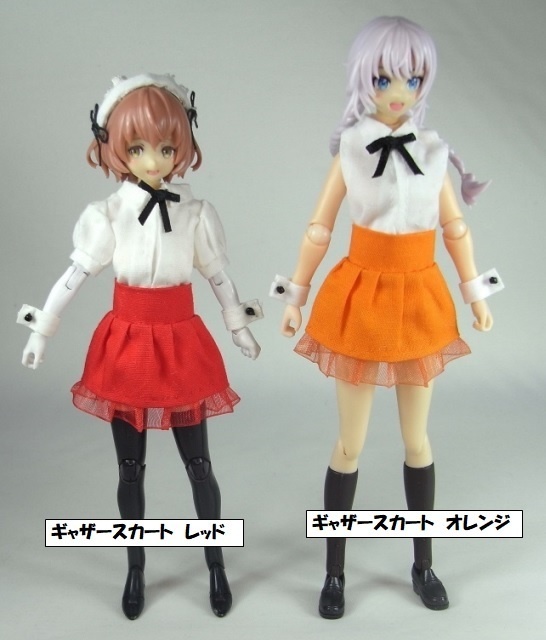1/12サイズ ブラウス 半袖 / ノースリーブ & ギャサースカート
