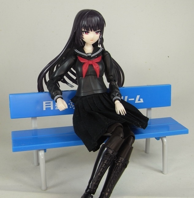 1/12サイズ布スカート セミロング プリーツスカート 腹部用パイプ付