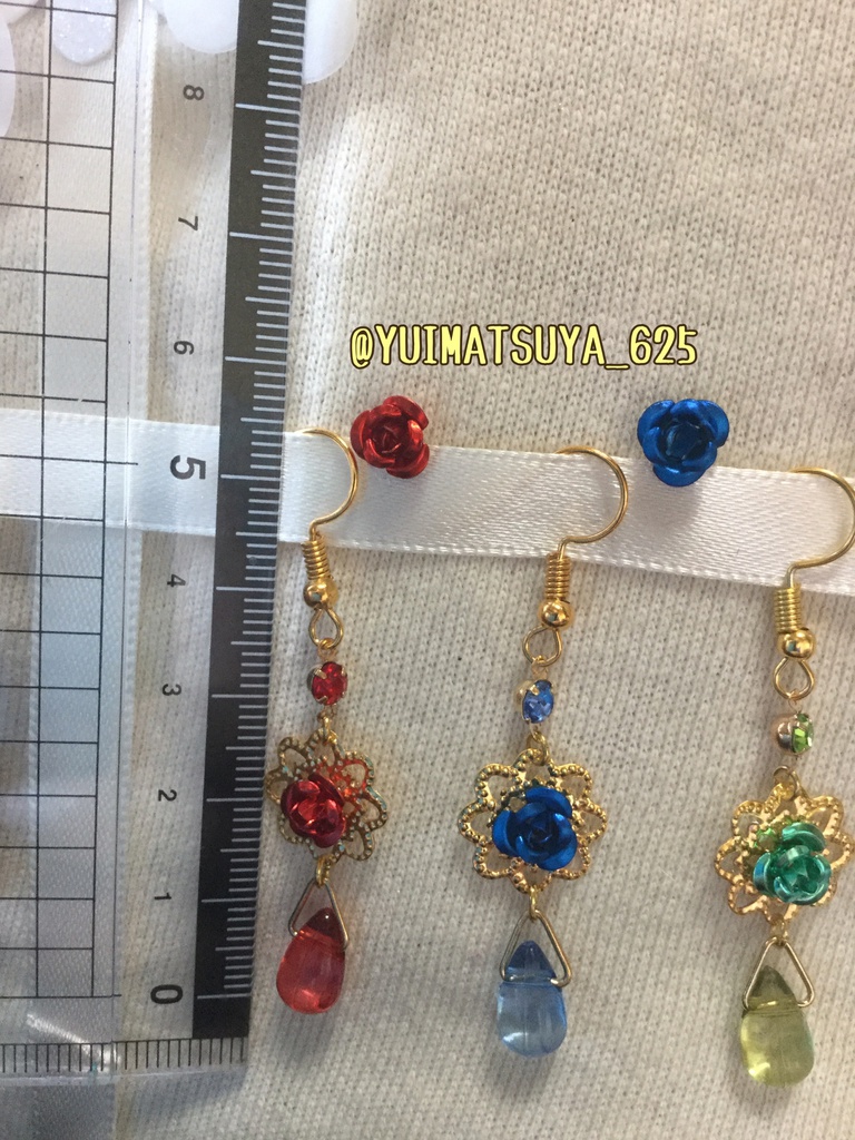 ☆松ピアス☆ 薔薇モチーフ 3点セット ゴールド①