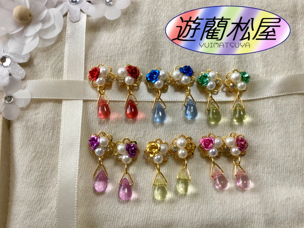 ☆松ピアス☆ 薔薇モチーフ ゴールド②