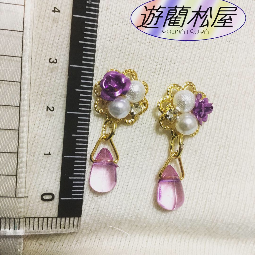 ☆松ピアス☆ 薔薇モチーフ ゴールド②