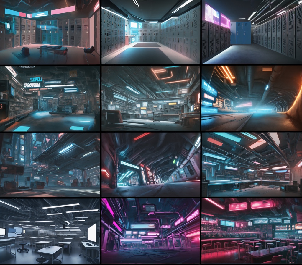 【著作権フリー背景素材集】SF・サイバーパンク 70種