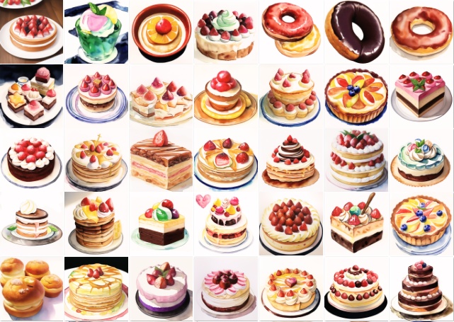 【著作権フリー素材集】ケーキ・スイーツイラスト200種