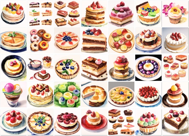 【著作権フリー素材集】ケーキ・スイーツイラスト200種