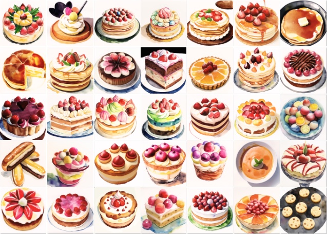 【著作権フリー素材集】ケーキ・スイーツイラスト200種