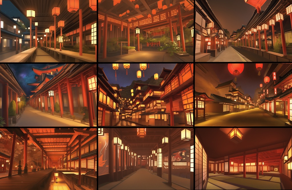 【著作権フリー背景素材集】遊郭・和風ファンタジー70種