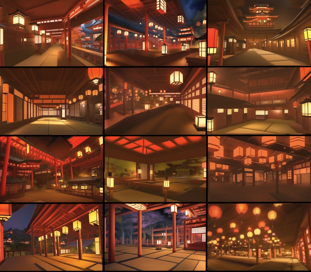 【著作権フリー背景素材集】遊郭・和風ファンタジー70種