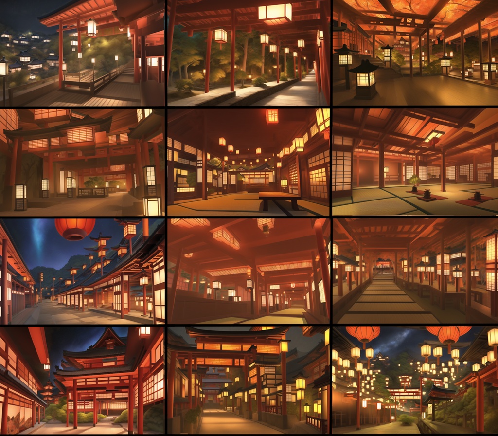 【著作権フリー背景素材集】遊郭・和風ファンタジー70種