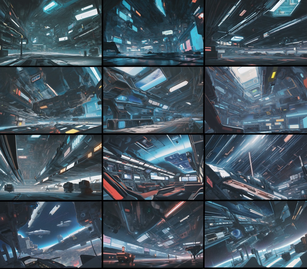 【著作権フリー背景素材集】SF・サイバーパンク③ 宇宙船・ステーション70種