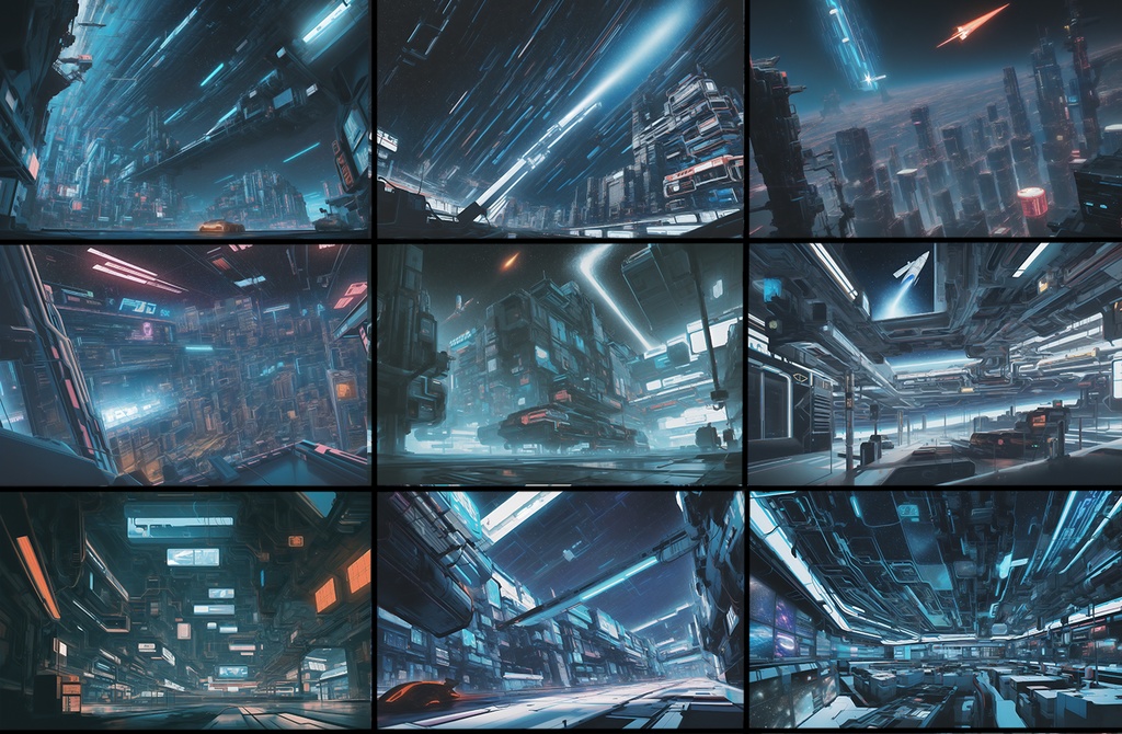 【著作権フリー背景素材集】SF・サイバーパンク③ 宇宙船・ステーション70種