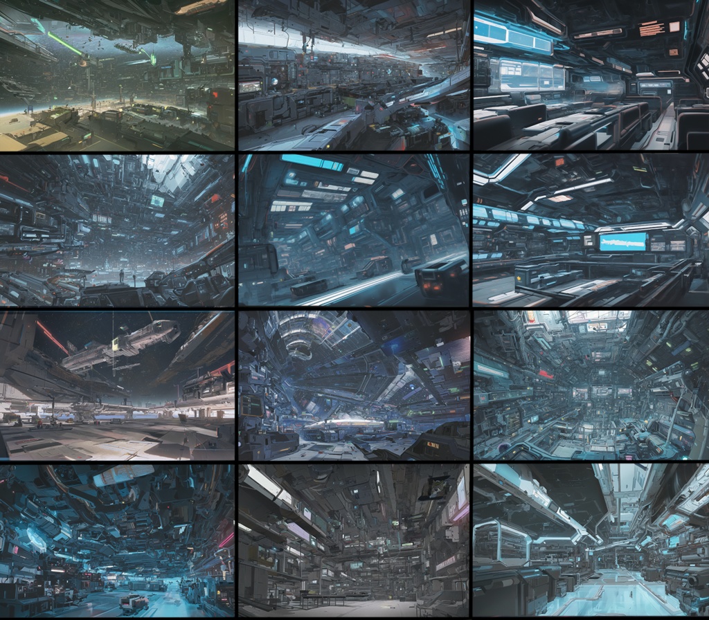 【著作権フリー背景素材集】SF・サイバーパンク③ 宇宙船・ステーション70種