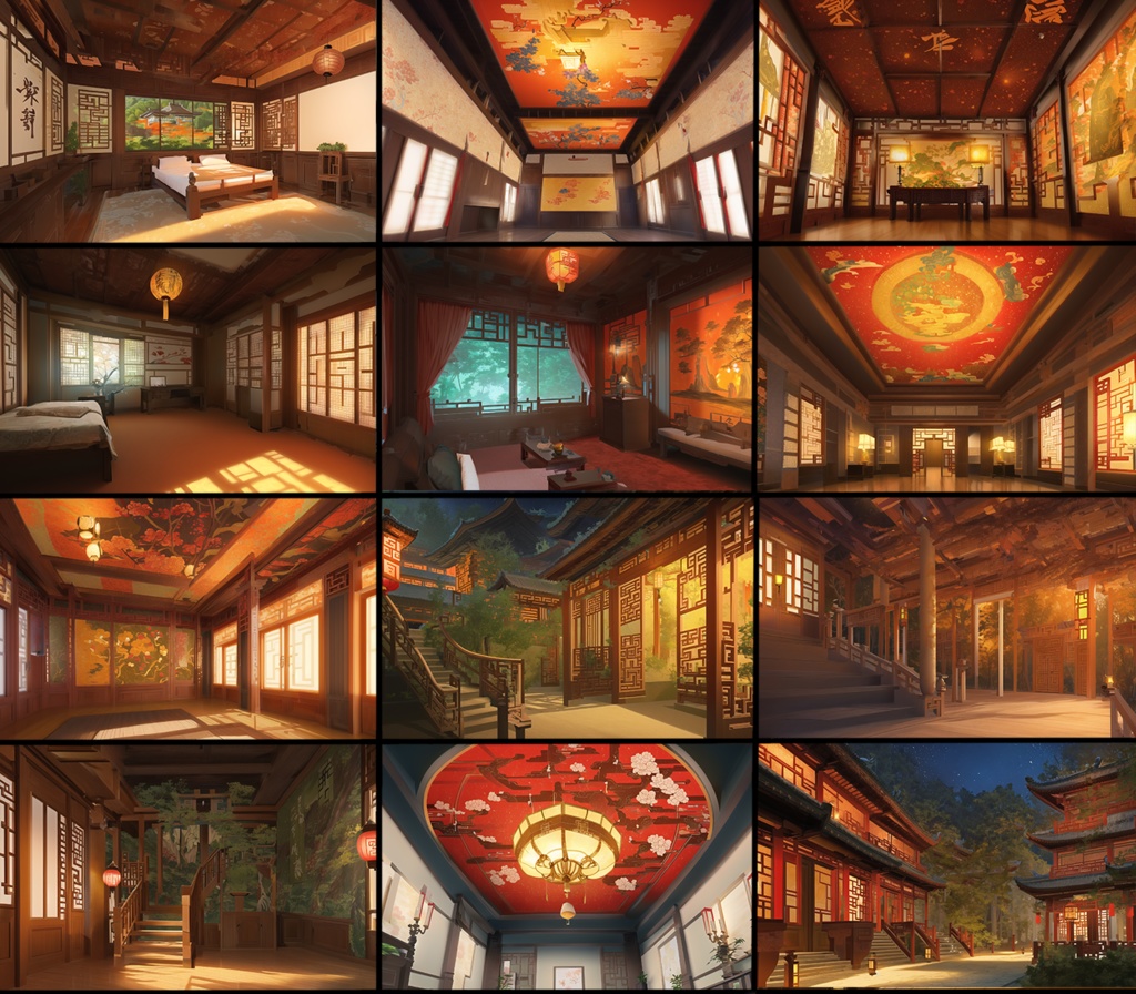 【著作権フリー背景素材集】中華ファンタジー②70種