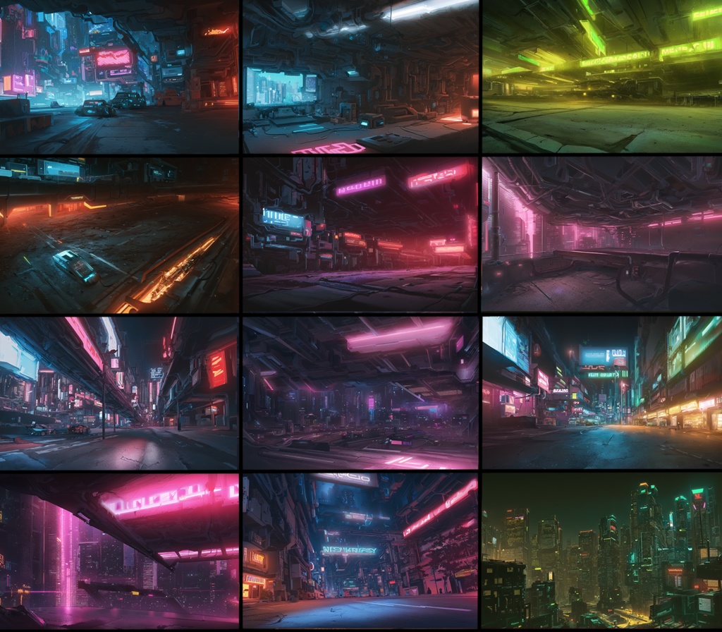 【著作権フリー背景素材集】SF・サイバーパンク④ 街中・室内70種