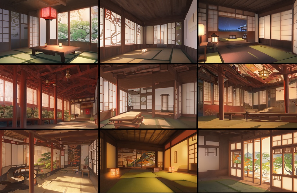 【著作権フリー背景素材集】和風ファンタジー70種