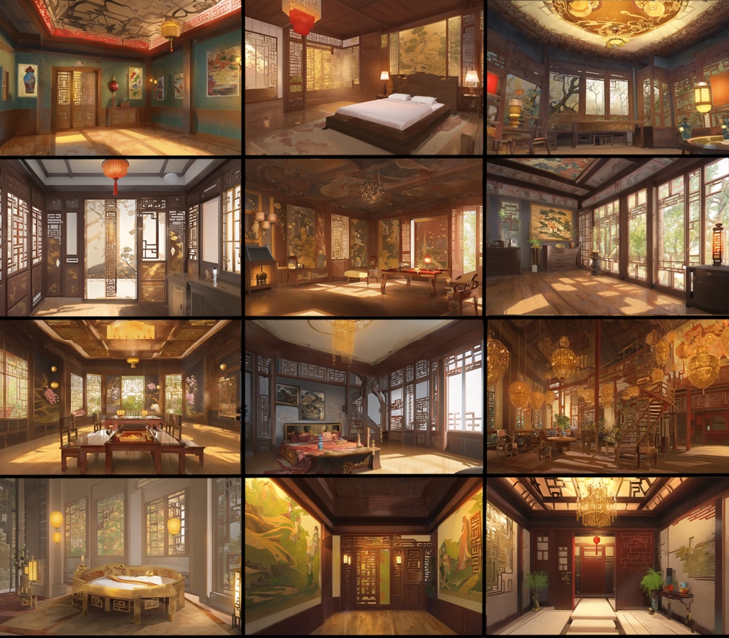 【著作権フリー背景素材集】中華ファンタジー③70種