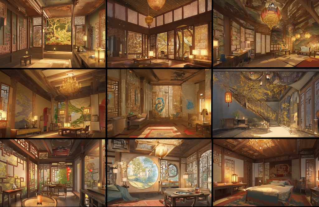 【著作権フリー背景素材集】中華ファンタジー③70種