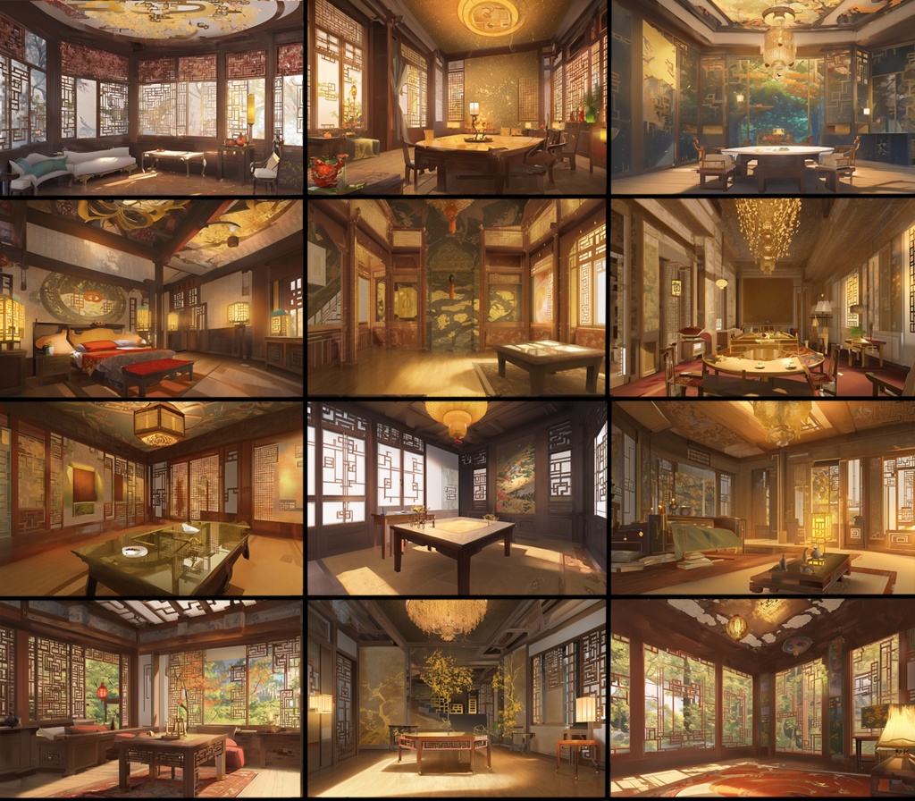 【著作権フリー背景素材集】中華ファンタジー③70種