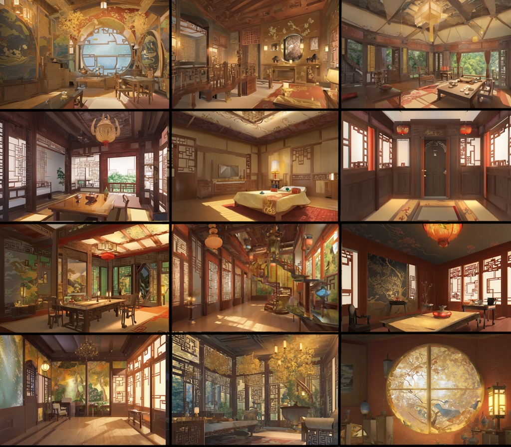 【著作権フリー背景素材集】中華ファンタジー③70種