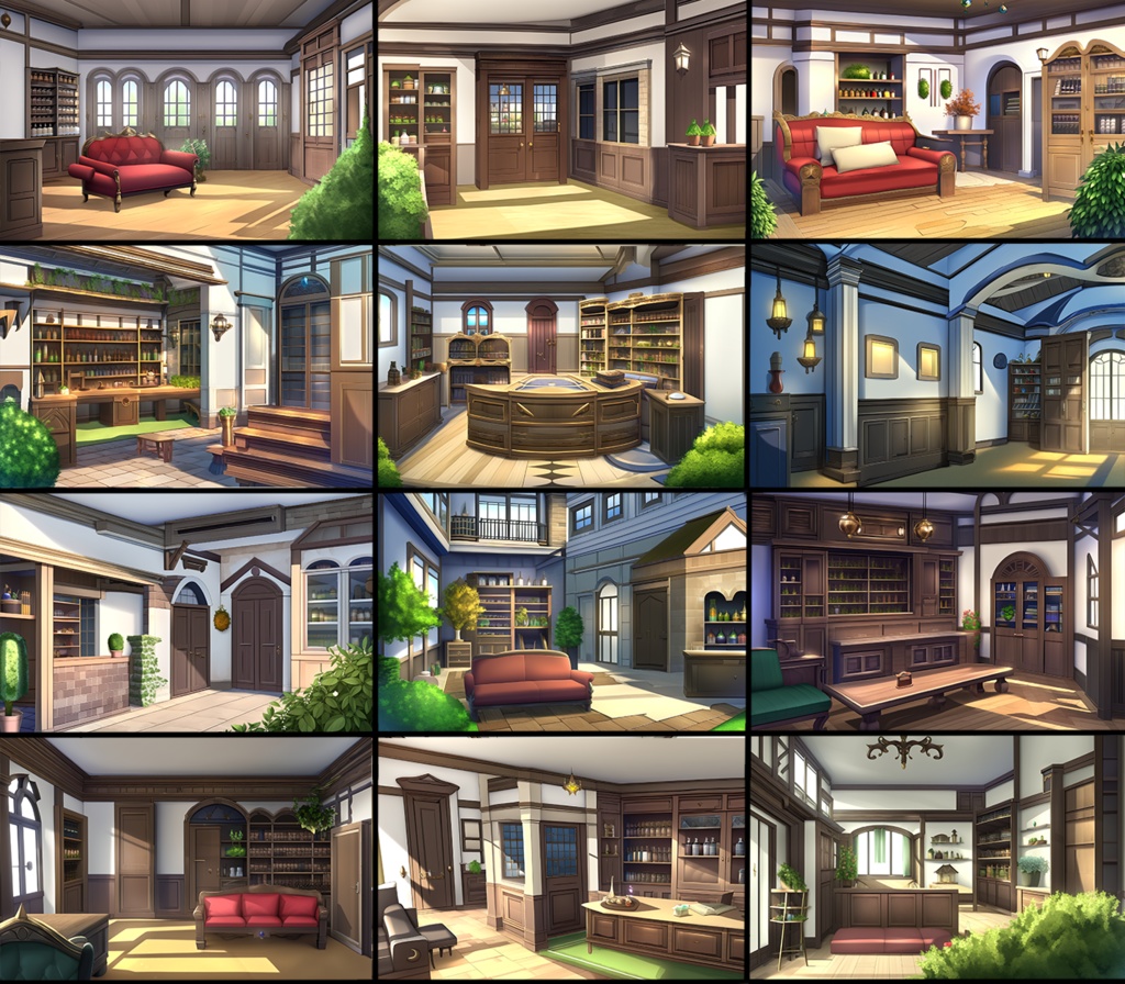 【著作権フリー背景素材集】ファンタジーショップ70種