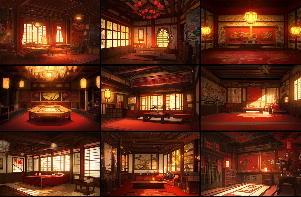 【著作権フリー背景素材集】和風ファンタジー②70種