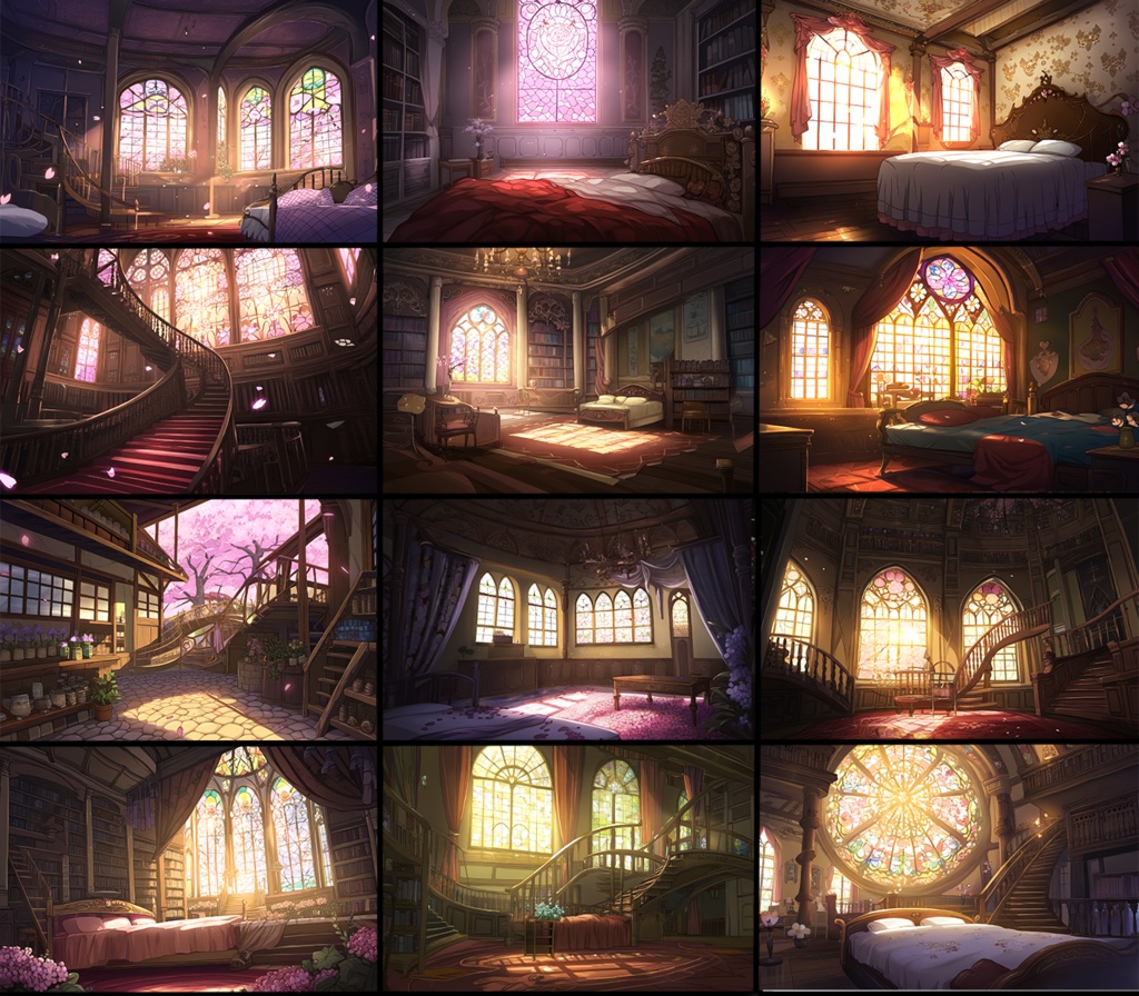 【著作権フリーファンタジー背景素材集】桜の街70種