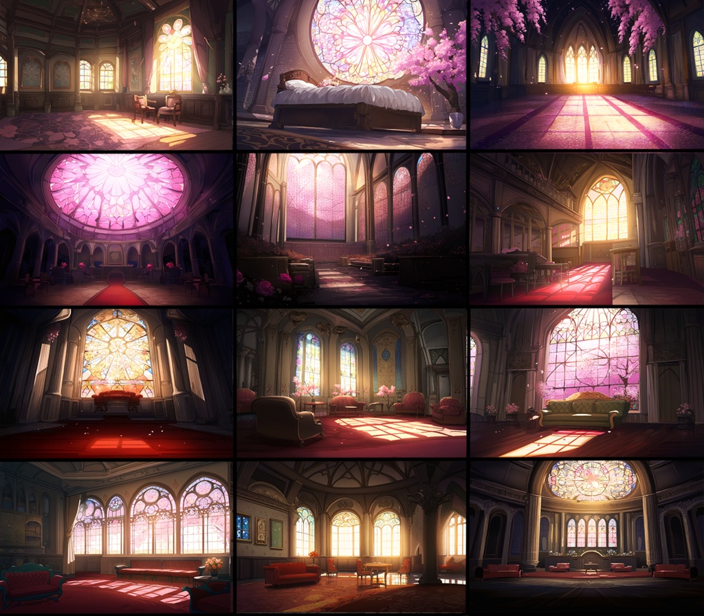 【著作権フリーファンタジー背景素材集】桜の街70種
