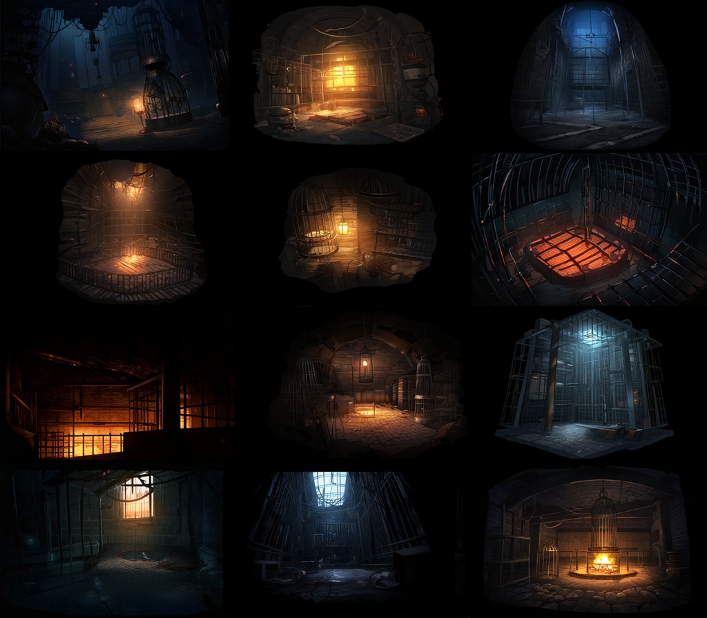【著作権フリーファンタジー背景素材集】牢屋・地下実験室70種