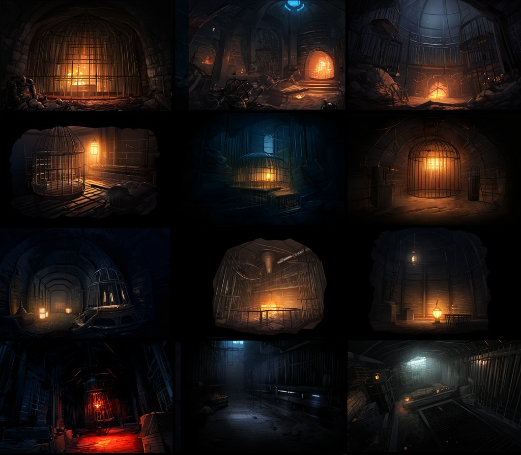 【著作権フリーファンタジー背景素材集】牢屋・地下実験室70種