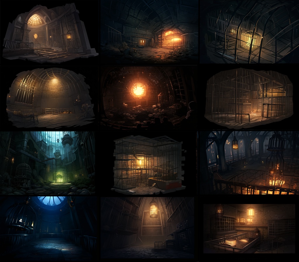 【著作権フリーファンタジー背景素材集】牢屋・地下実験室70種