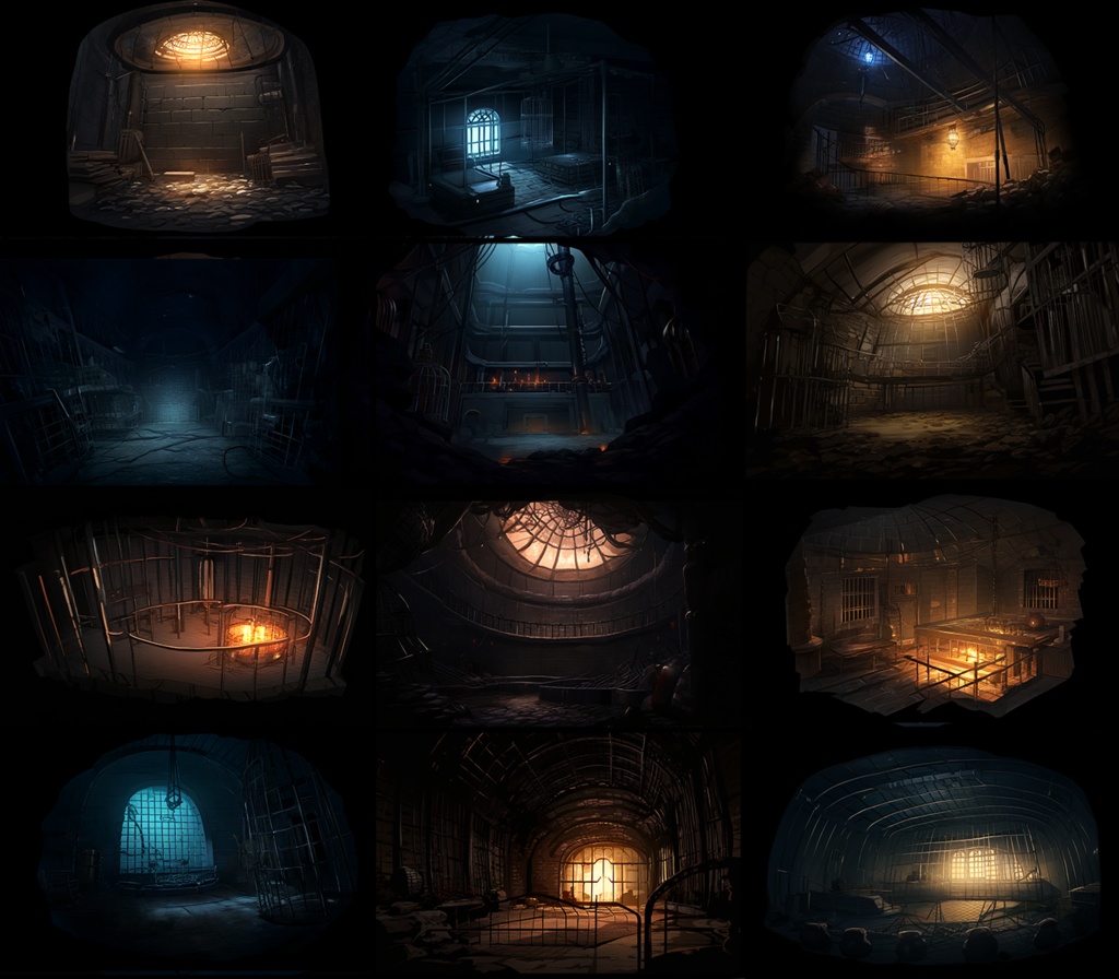 【著作権フリーファンタジー背景素材集】牢屋・地下実験室70種