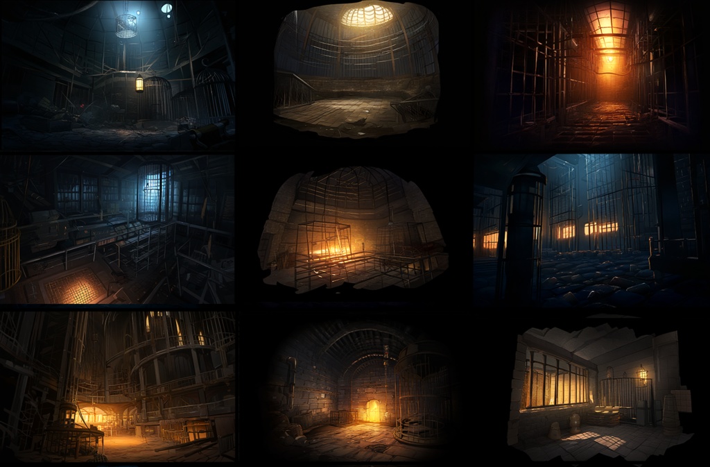 【著作権フリーファンタジー背景素材集】牢屋・地下実験室70種