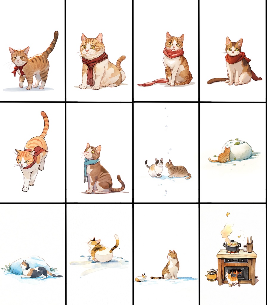 【著作権フリー素材集】猫イラスト110種