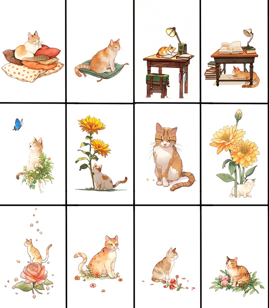 【著作権フリー素材集】猫イラスト110種