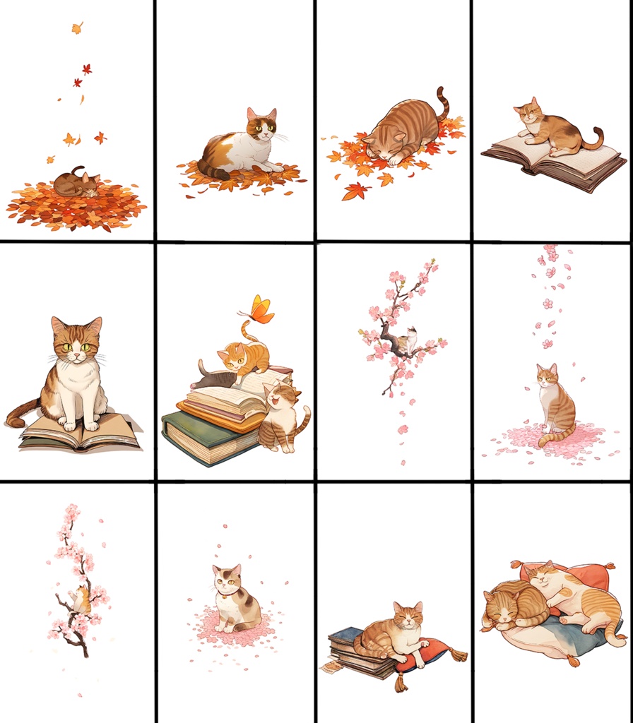 【著作権フリー素材集】猫イラスト110種
