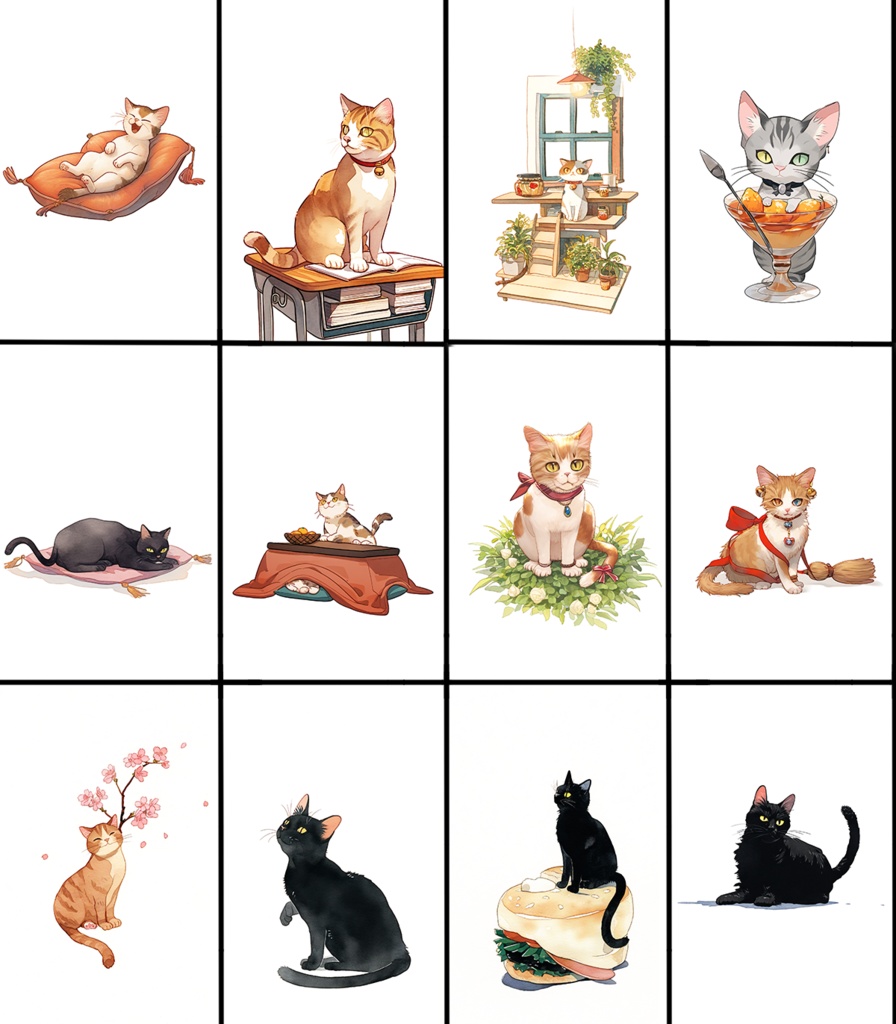 【著作権フリー素材集】猫イラスト110種