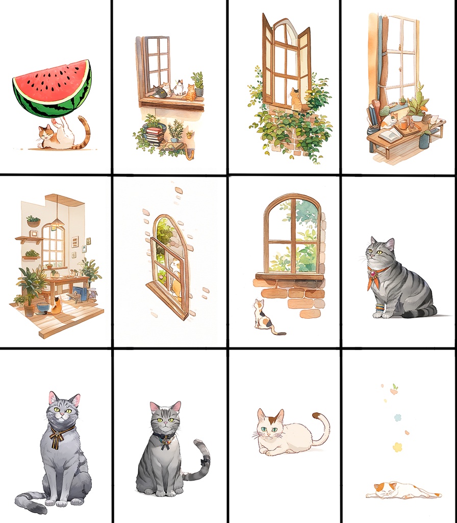 【著作権フリー素材集】猫イラスト110種