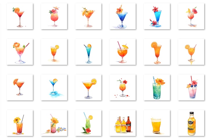 【著作権フリー素材集】飲み物イラスト150種