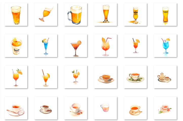 【著作権フリー素材集】飲み物イラスト150種