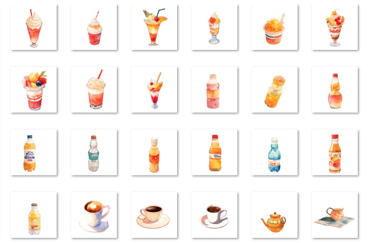 【著作権フリー素材集】飲み物イラスト150種