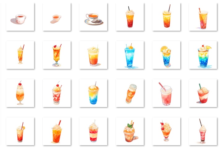 【著作権フリー素材集】飲み物イラスト150種
