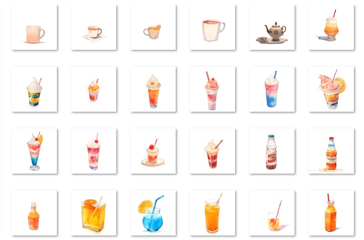 【著作権フリー素材集】飲み物イラスト150種